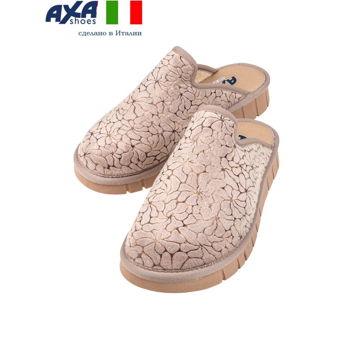 Тапочки женские AXA-21521А-СЕРО-РОЗОВЫЙ