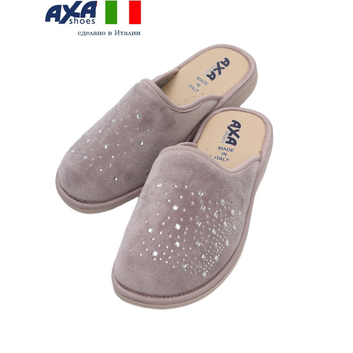 Тапочки женские AXA-21737А-СЕРО-РОЗОВЫЙ