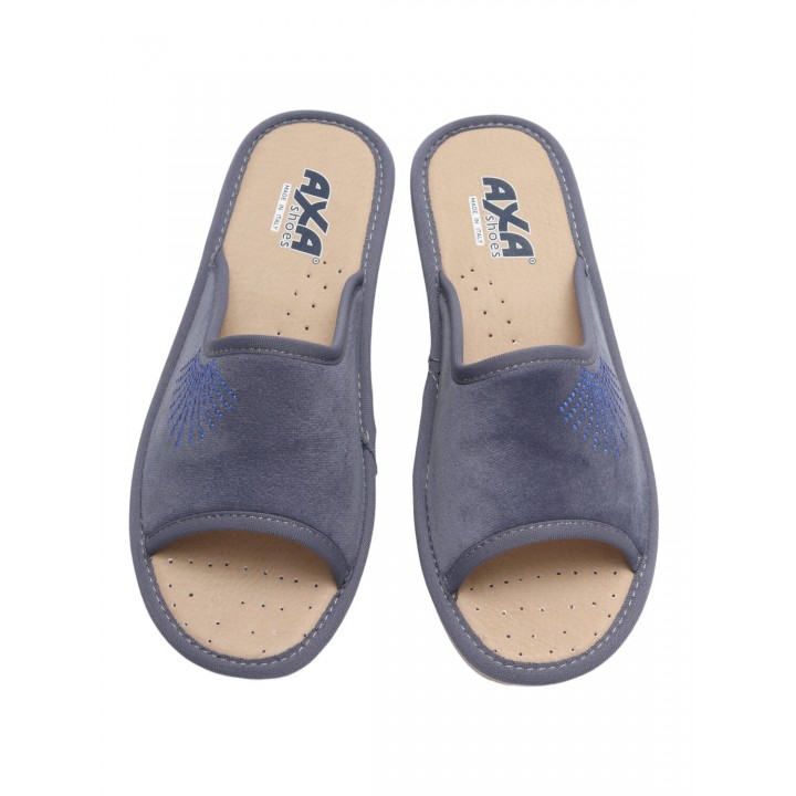 Тапочки домашние женские AXA 18890А Серо/синий