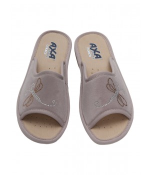 Тапочки женские домашние AXA 18631A Серо/розовый