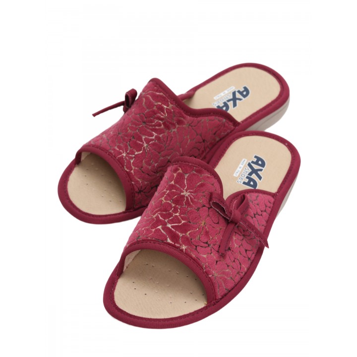 Тапочки женские домашние AXA 21563А бордовый