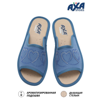  Домашняя женская обувь AXA 21544А голубой