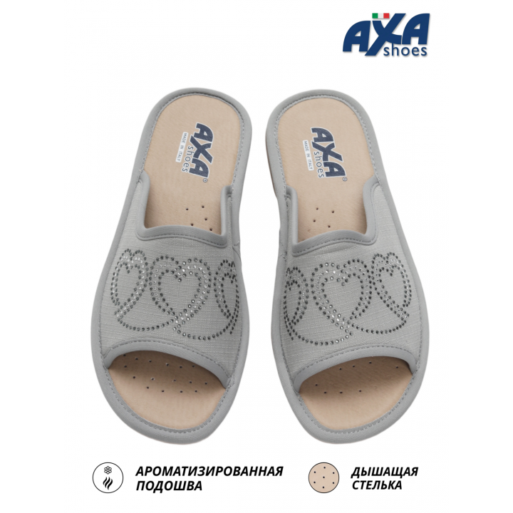 Домашняя женская обувь AXA 21544А серый