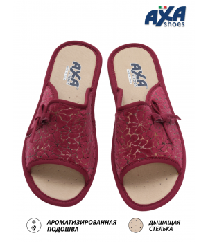 Тапочки женские домашние AXA 21563А бордовый