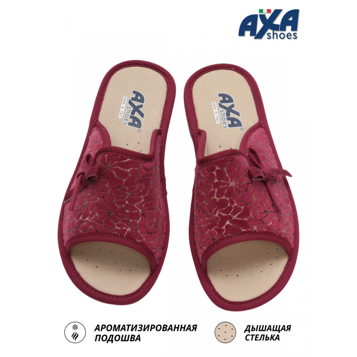 Тапочки женские домашние AXA 21563А бордовый