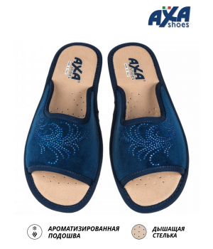 Тапочки женские домашние AXA 21565А синий