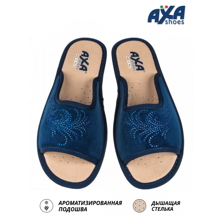 Тапочки женские домашние AXA 21565А синий