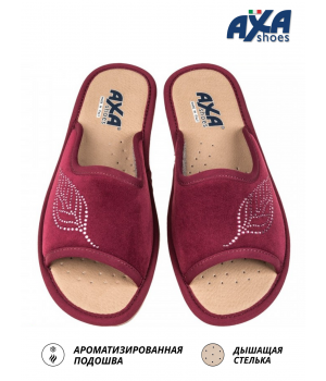 Тапочки женские домашние AXA 21566А бордовый