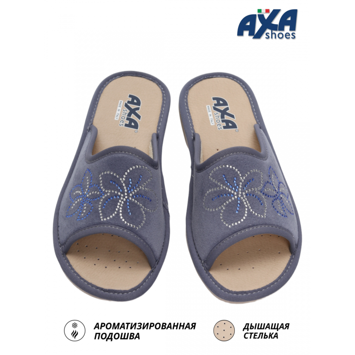 Тапочки женские домашние AXA21615 Серо-синий