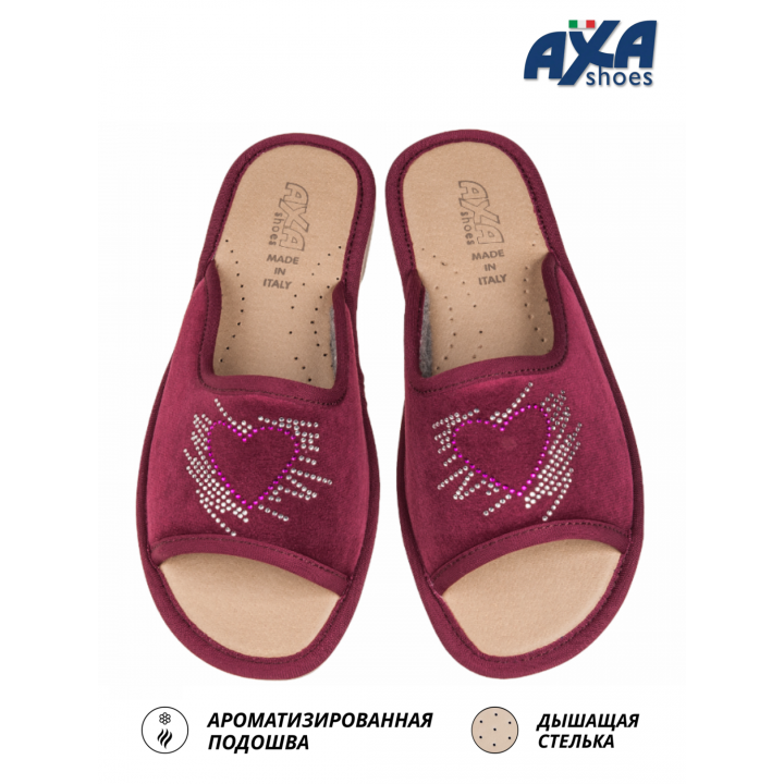 Тапочки женские ЛЮБОВЬ AXA-21439А-БОРДОВЫЙ