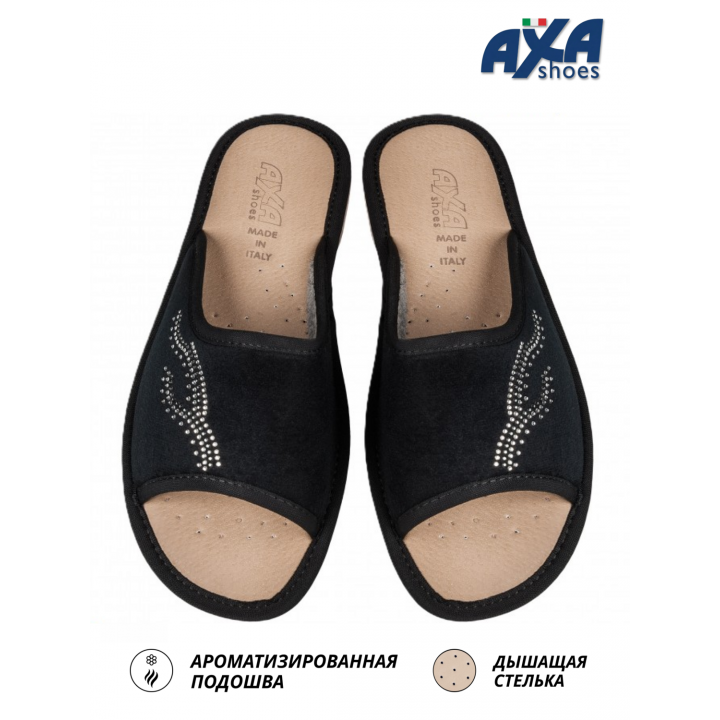 Тапочки женские НОЧЬ AXA-21484А-ЧЕРНЫЙ