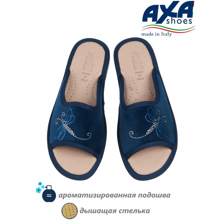 Тапочки домашние женские AXA 18631А Синий