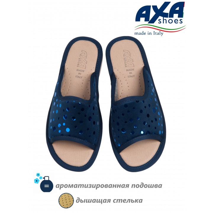 Тапочки домашние женские тапочки AXA 18409А Синий