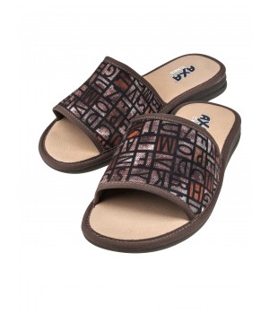 Тапочки мужские ALFABETO AXA-21307А-КОРИЧНЕВЫЙ