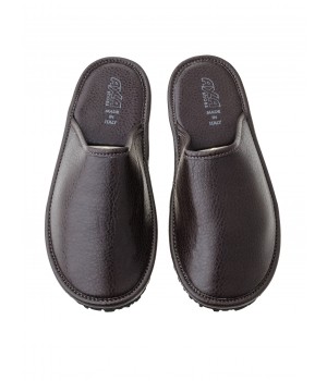 Тапочки мужские домашние кожаные AXA Pantofole In Borsa MARRONE