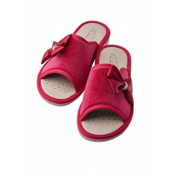 Тапочки женские БЛЕСК  AXA-18455А-КРАСНЫЙ