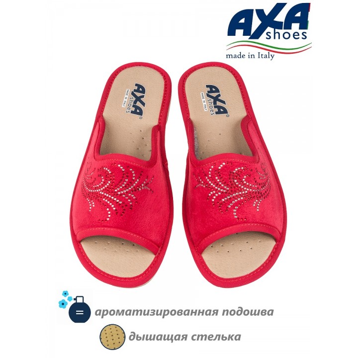 Тапочки женские домашние AXA 21565А красный
