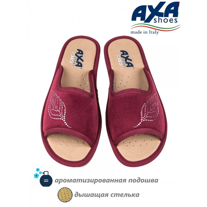 Тапочки женские домашние AXA 21566А бордовый