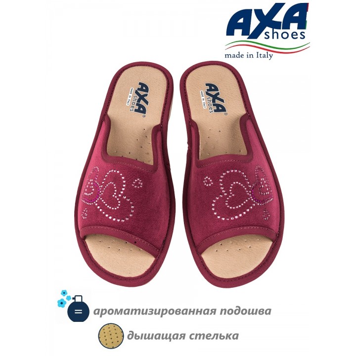 Тапочки женские домашние AXA 21568А бордовый