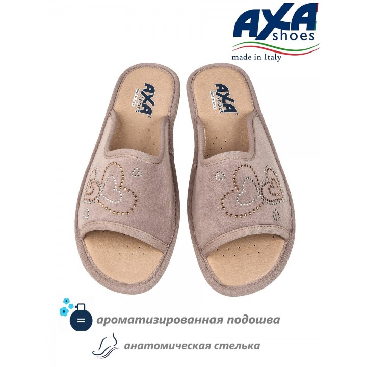 Тапочки женские домашние AXA 21568А серо розовом