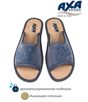 Тапочки женские домашние AXA 21568А серо синий