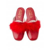 Тапочки женские домашние кожаные AXA Peluria Rosso