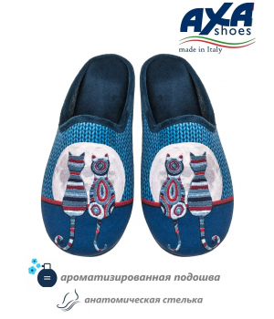 Тапочки женские КОШКИ AXA-80401А-СИНИЙ
