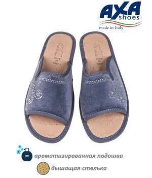 Тапочки женские домашние AXA 21480А серо/синий